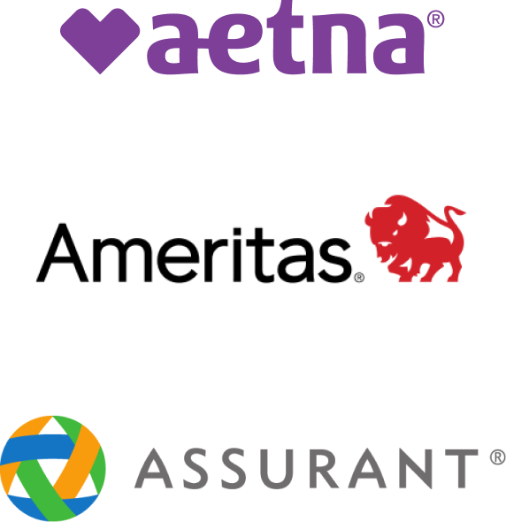 Aetna ameritas and assurant logos on a white background