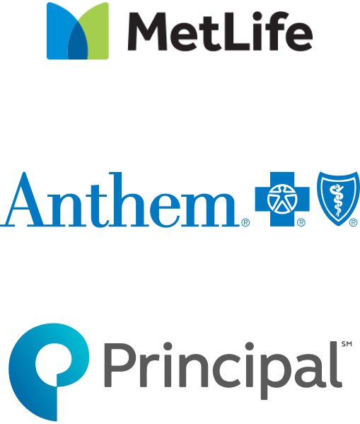 The logos for metlife anthem and principal are shown on a white background.