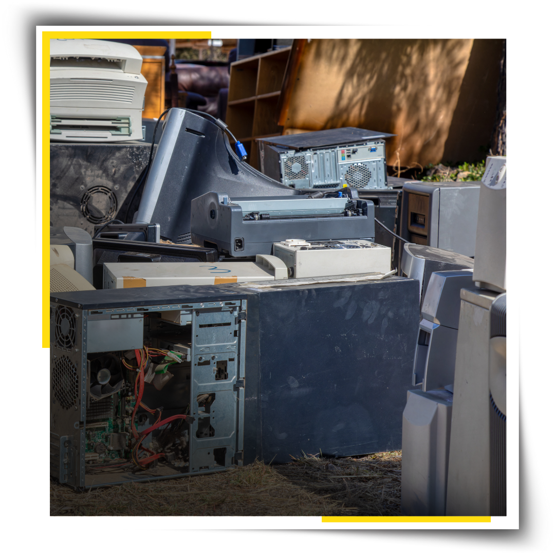 A pile of electronics garbage