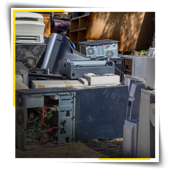 A pile of electronics garbage
