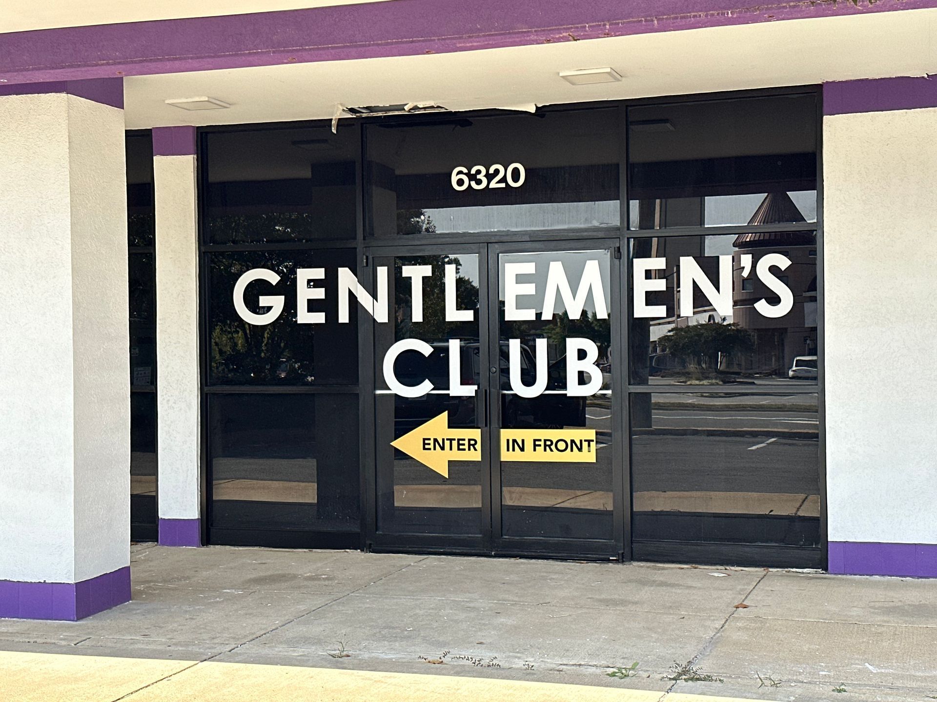 A glass storefront labeled 