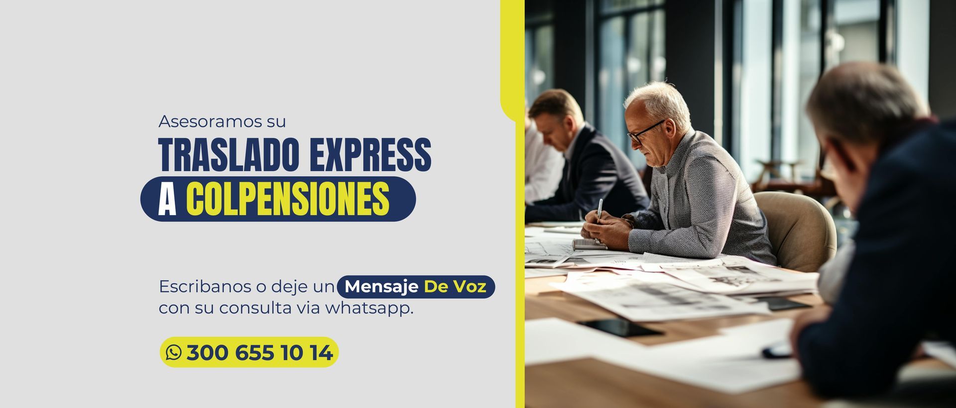 Un grupo de hombres está sentado en una mesa con papeles encima.