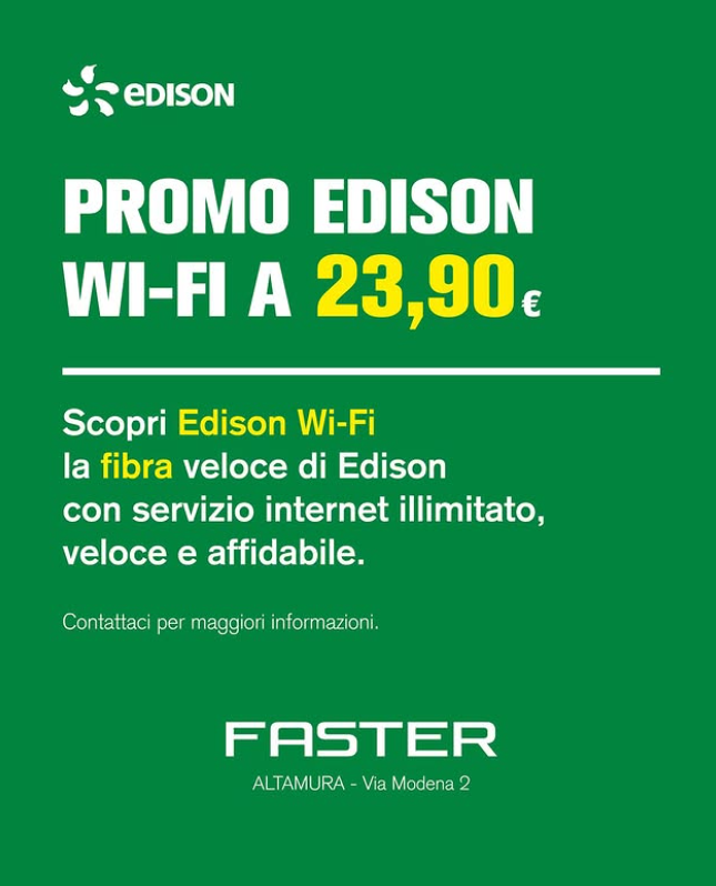 Pubblicità green: promozione Edison Wi-Fi, 23,90€,