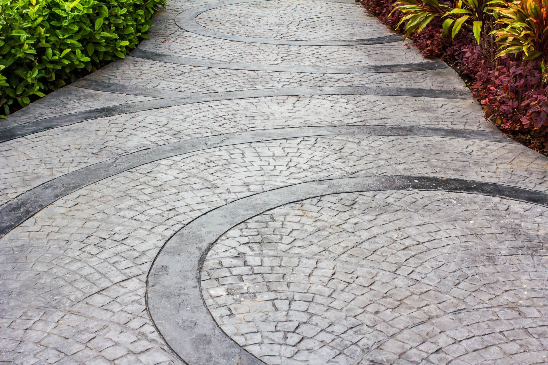 an image of a decorative stamped concrete walkway in Kent, OH.