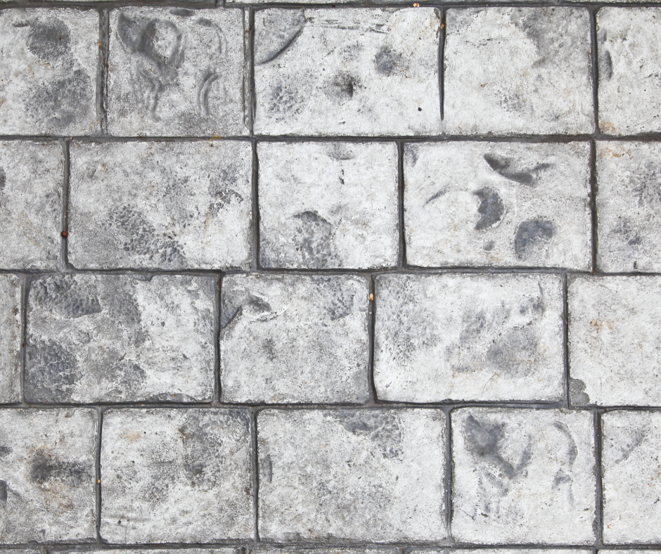 An image of gray-colored stamped concrete pattern 