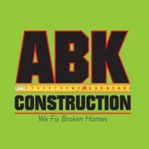 Logo for ABK Construction: Black letters
