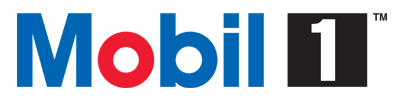 A blue , red and black logo for Mobil 1