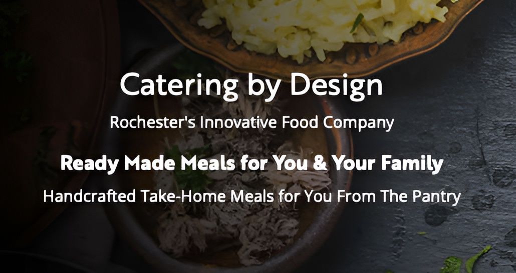 Catering by Design banner with text 