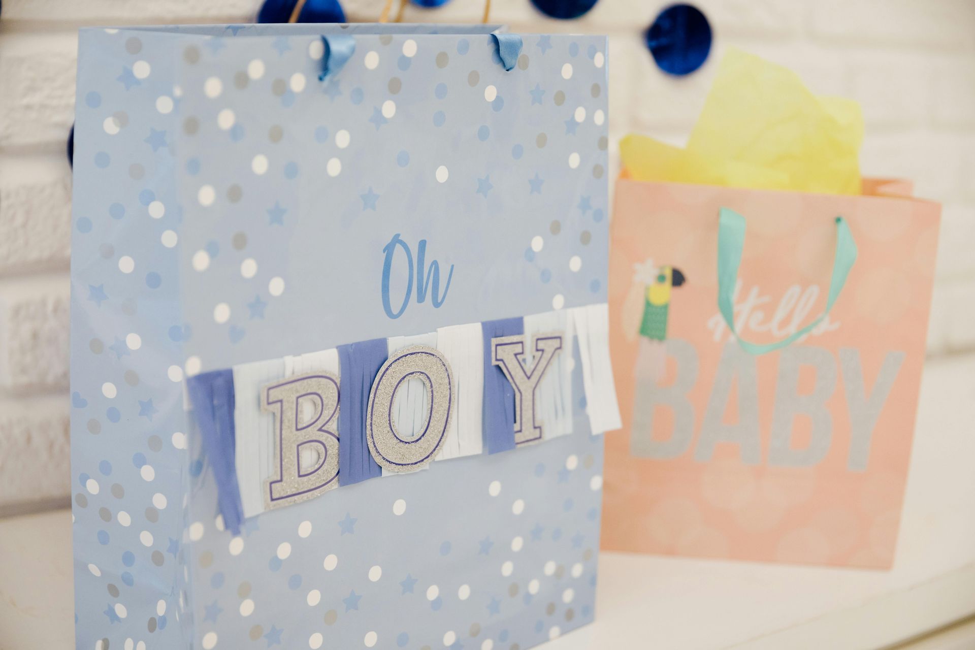Blue gift bag with 