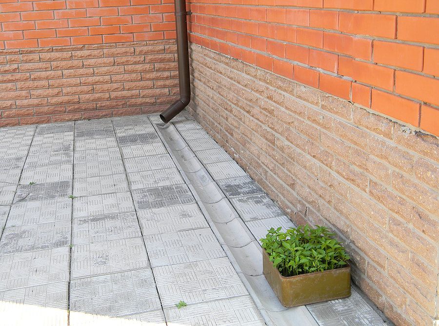 an exterior  french drain on the backyard