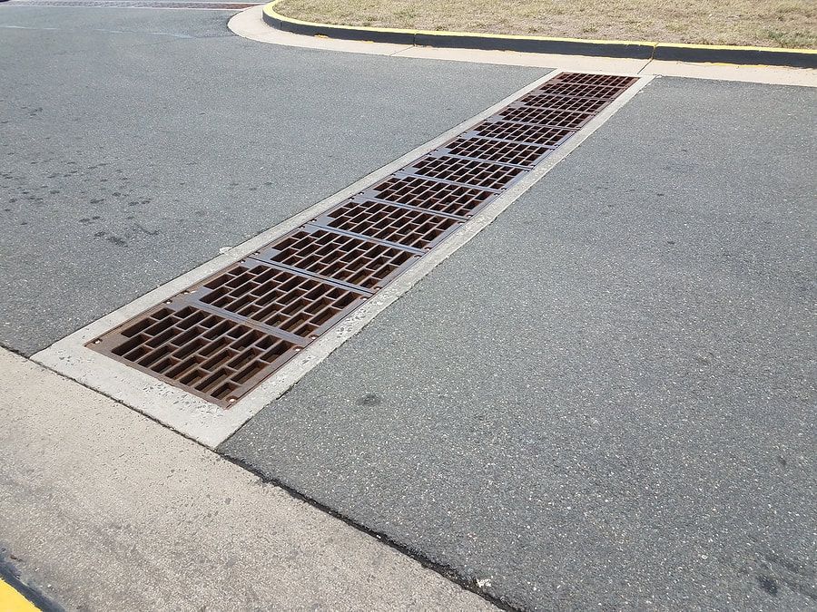 a storm pipe on road