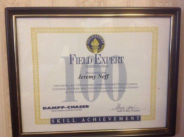 Field Expert Diploma - Neff's Pianos in EAU Claire, WI