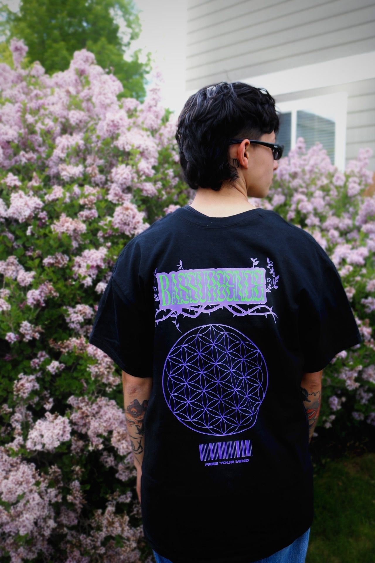 Bassurgence Logo Shirt - Black With Purple Logo