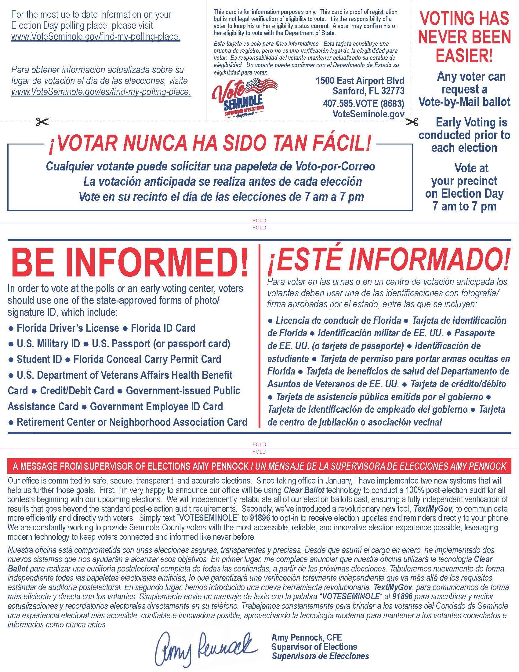 Image of voter information card page 2