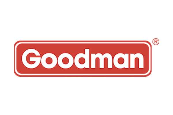 The Goodman logo: white text reading