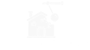 White outline of a house with magnifying glass hovering above it.