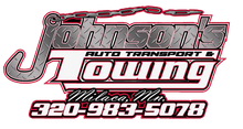 A logo for Johnson 's Auto Transport and Towing