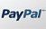 A close up of a paypal logo on a white background.