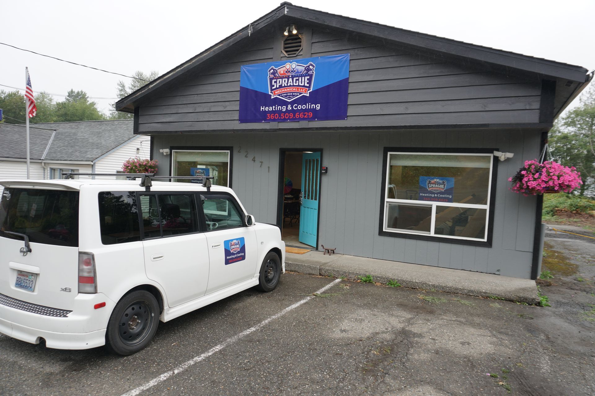 Main office for Sprague Mechanical in Belfair, WA