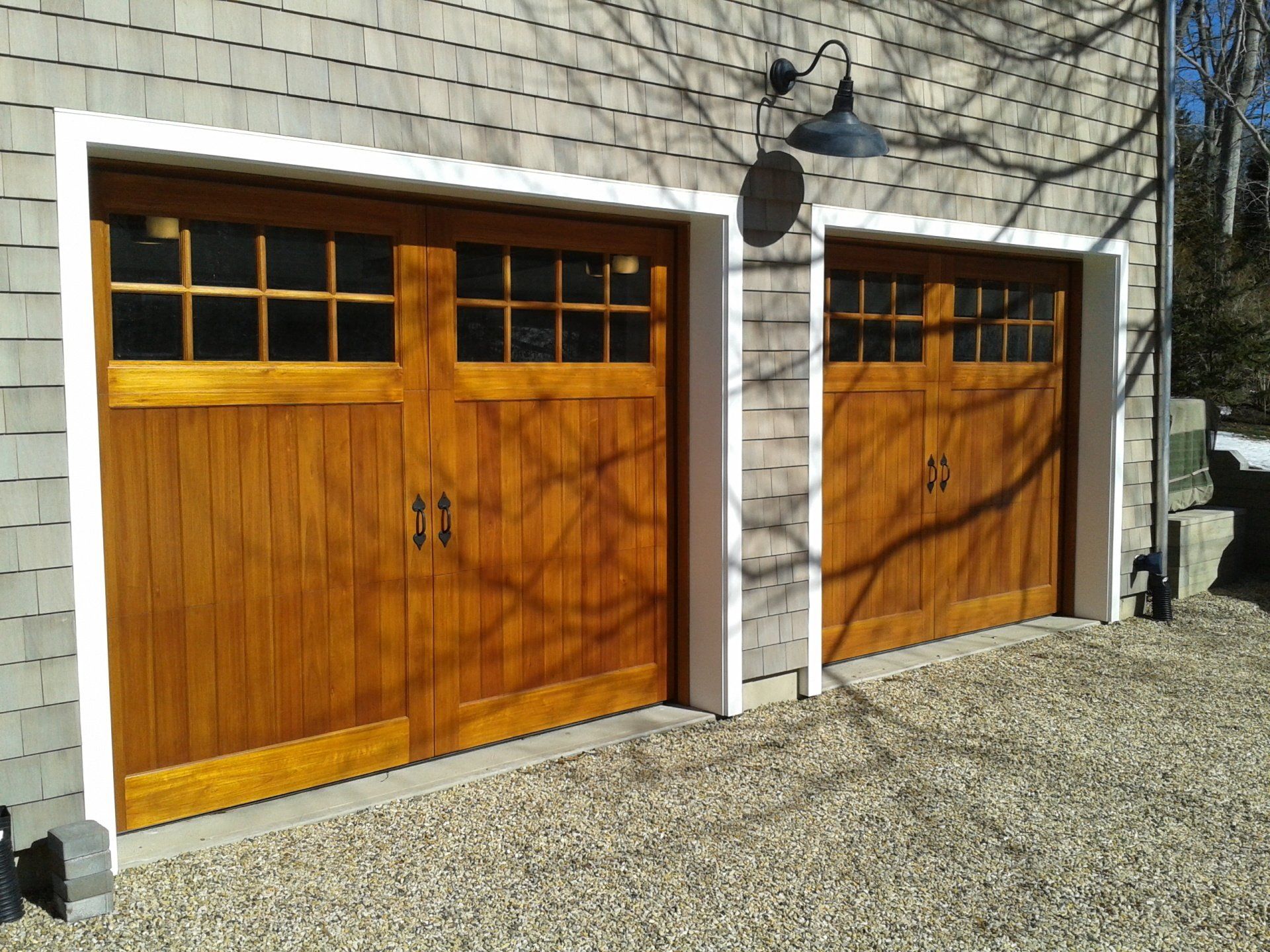 carriage doors made of solid wood