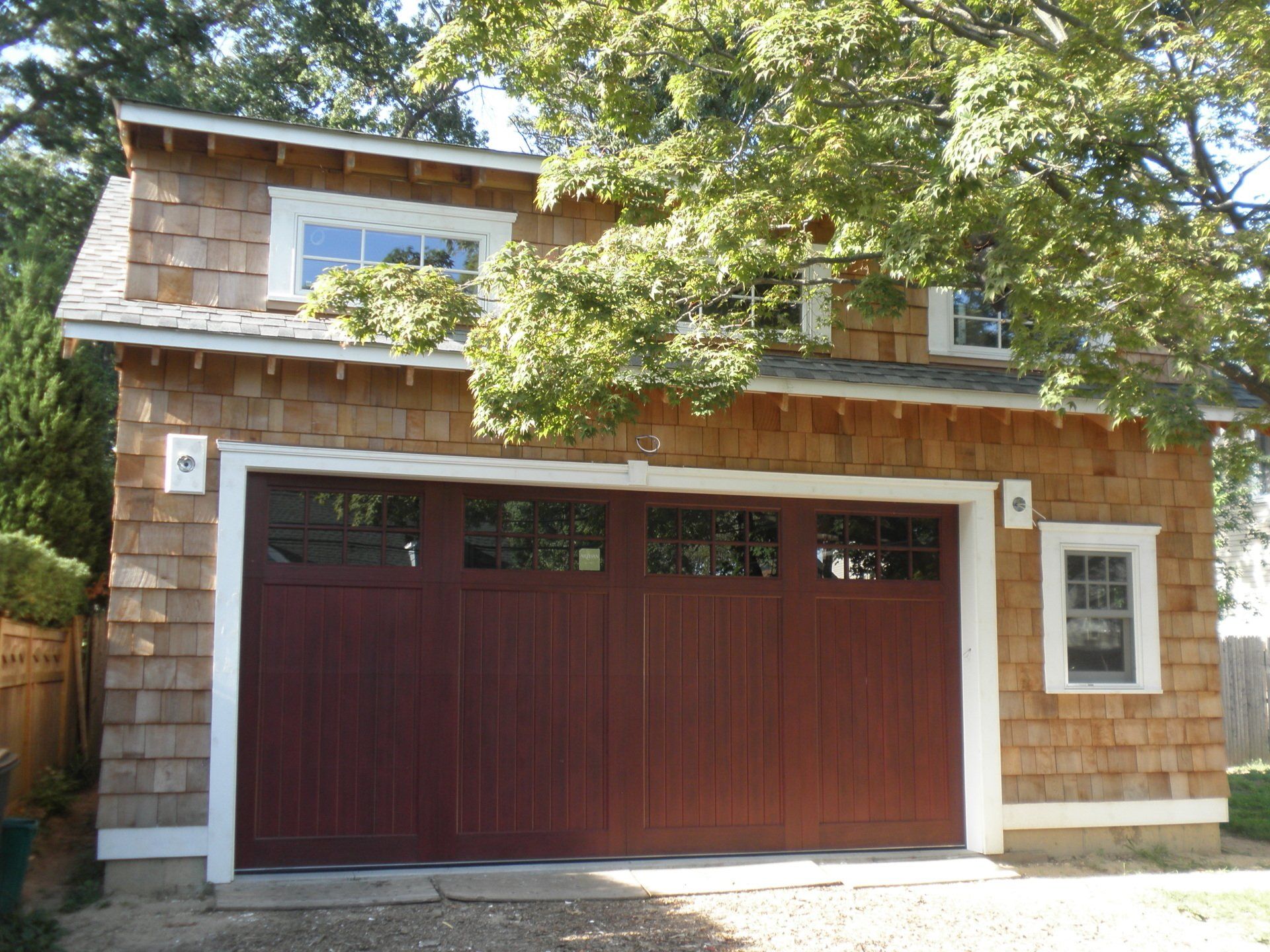 Close up of garage and front porch