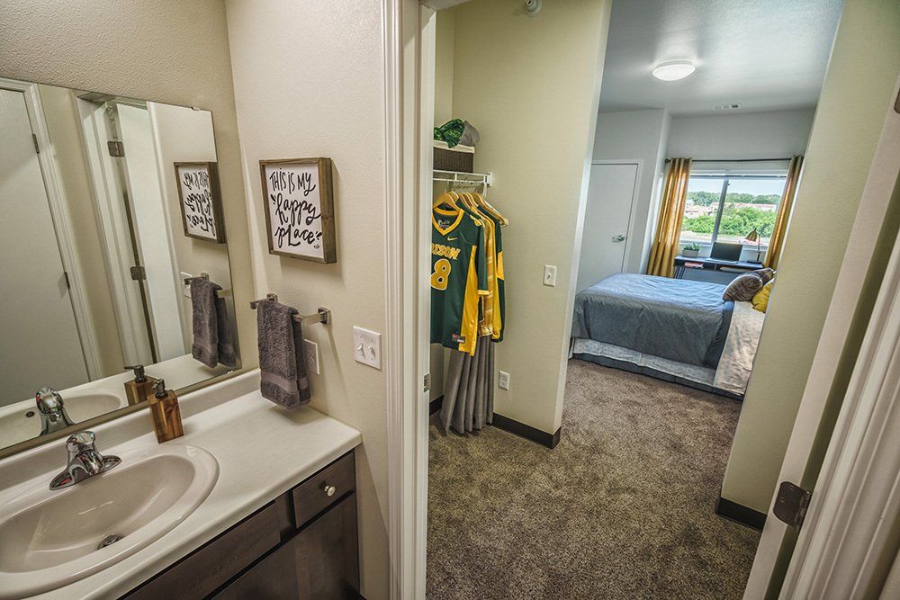 bathroom and bedroom