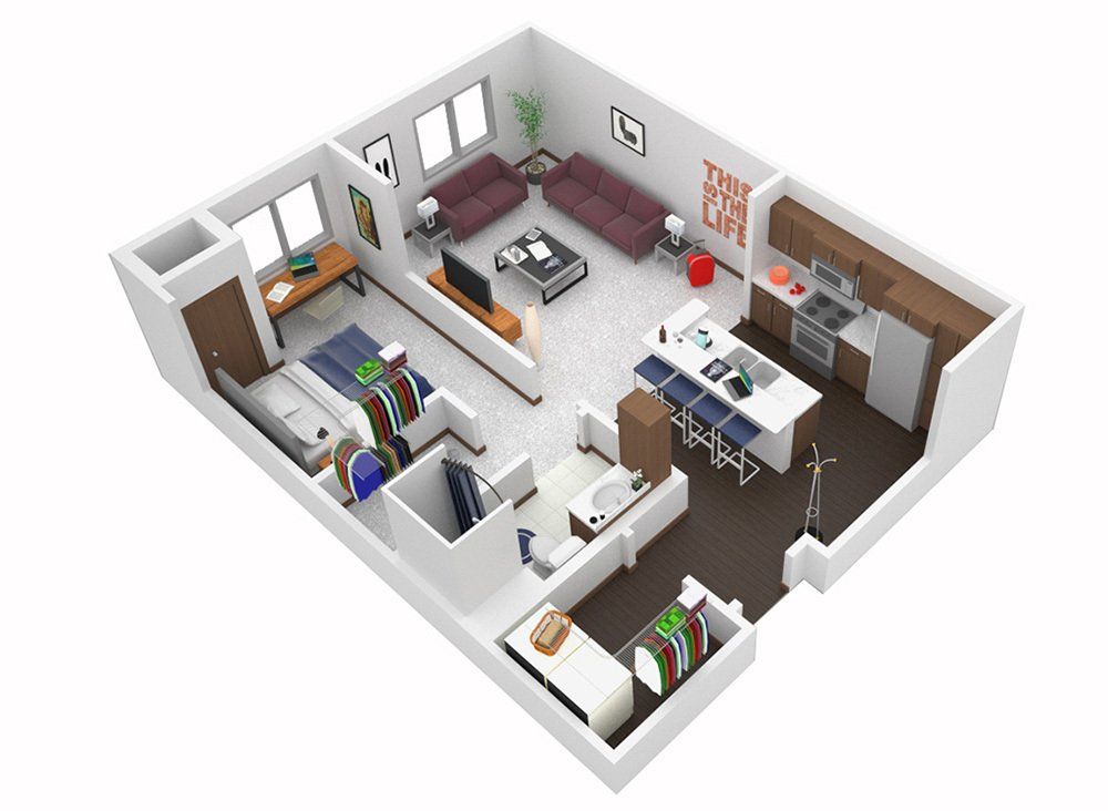 1 bed A Floor plan
