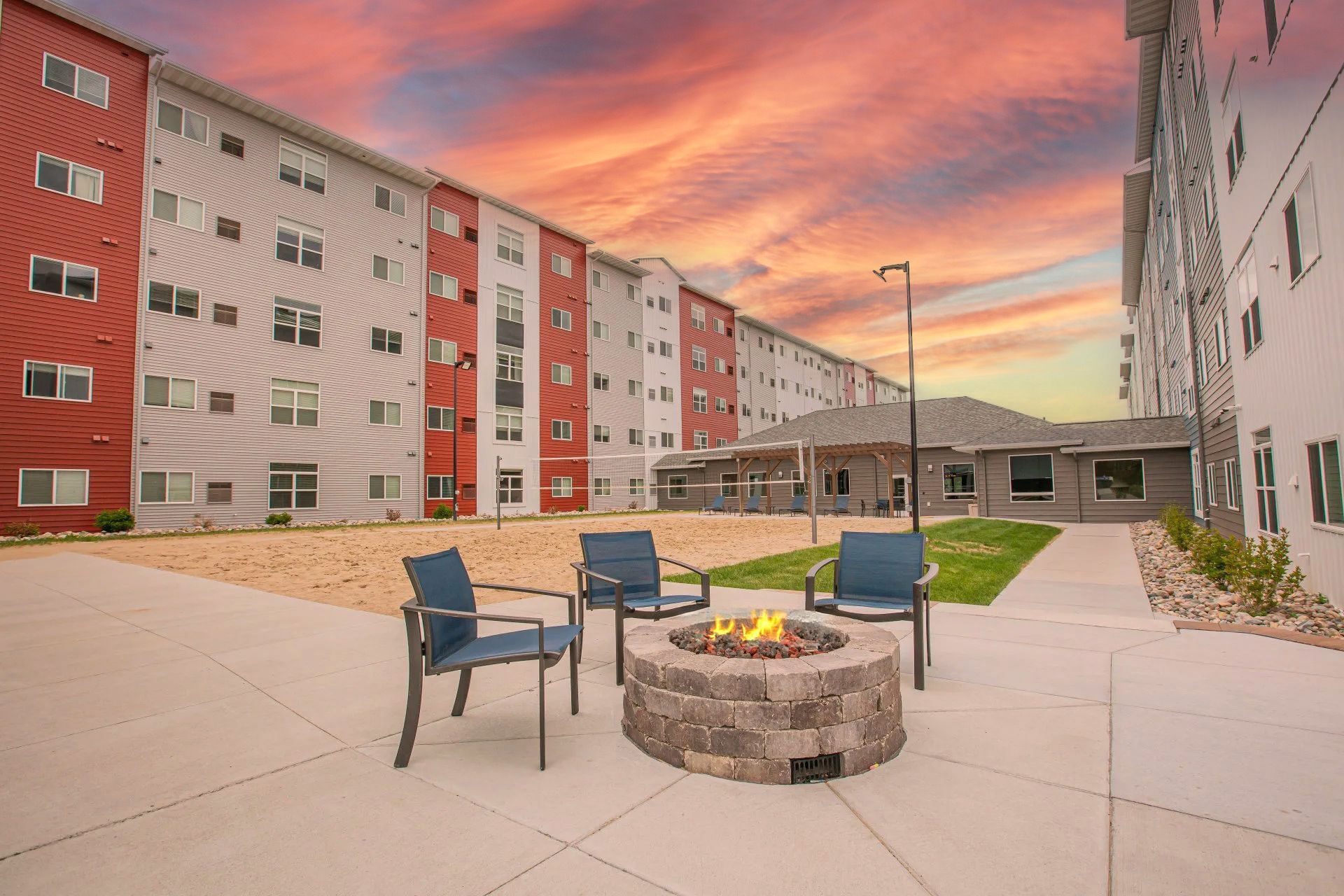 U32 Apartments in Fargo ND Outdoor Patio Firepit