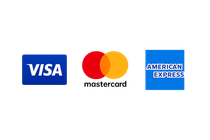 A visa , mastercard , and american express logo on a white background.