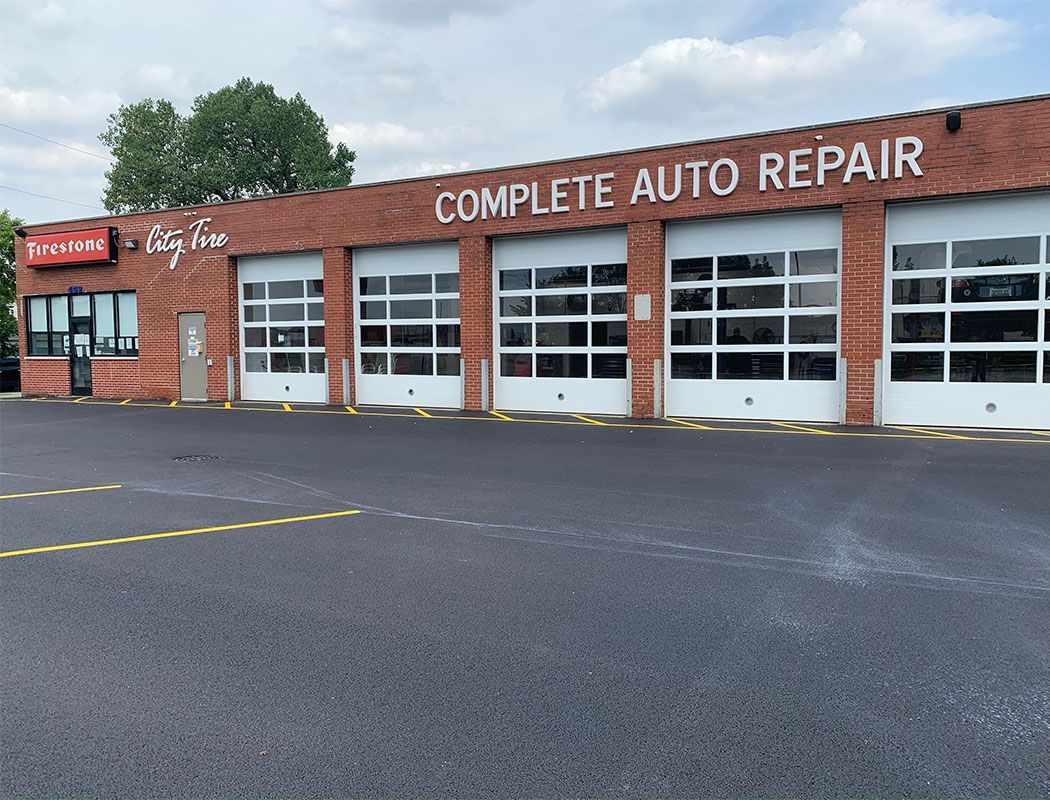 the outside of a complete auto repair shop