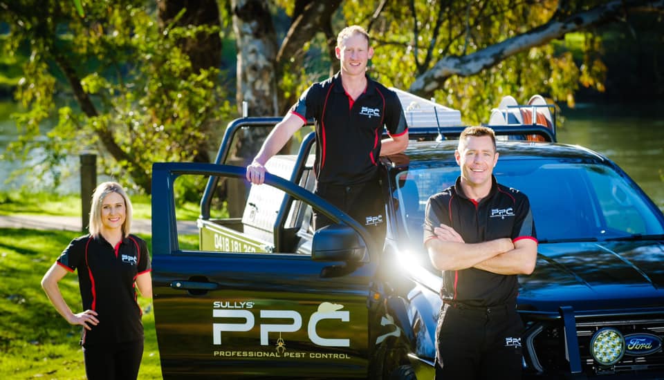 Three Pest Control Worker With Company Vehicle — Professional Pest Control In Thurgoona NSW