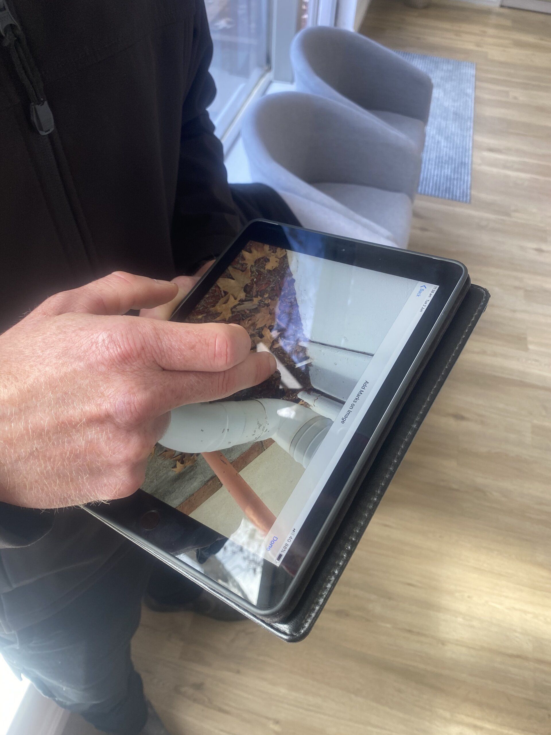 man with tablet
