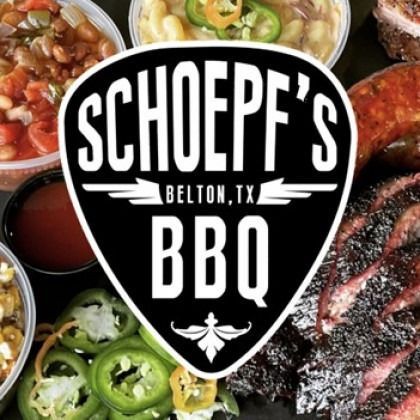 The logo for schoepf 's bbq in belton texas