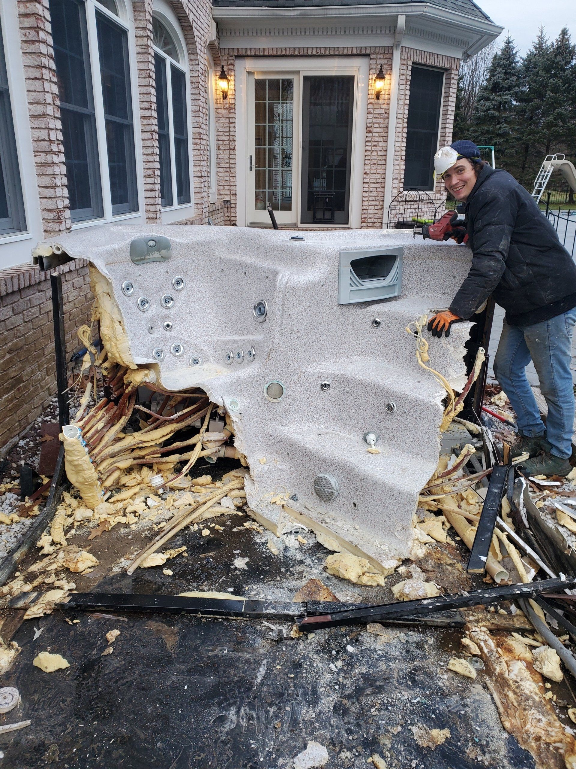 hot tub removal before