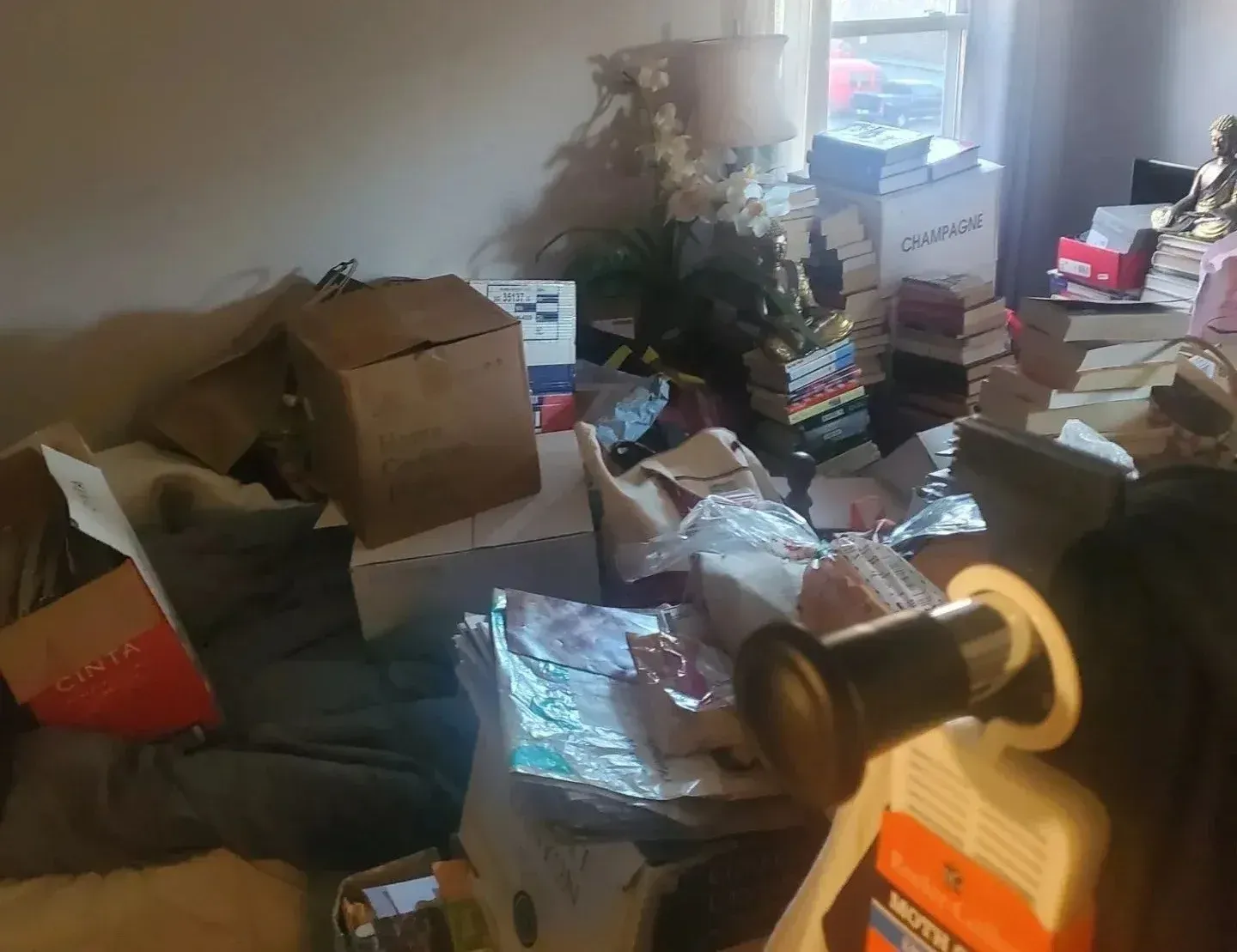 pile of junks inside the house