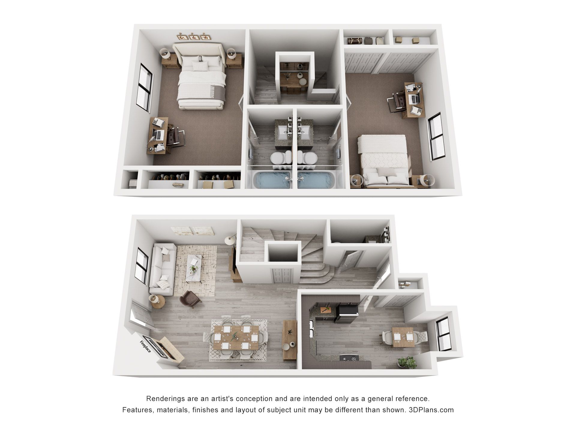 A floor plan of a house with a staircase and a living room.