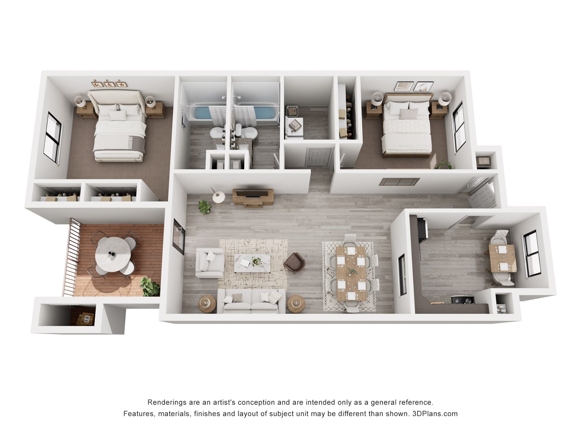An aerial view of a floor plan of a house.