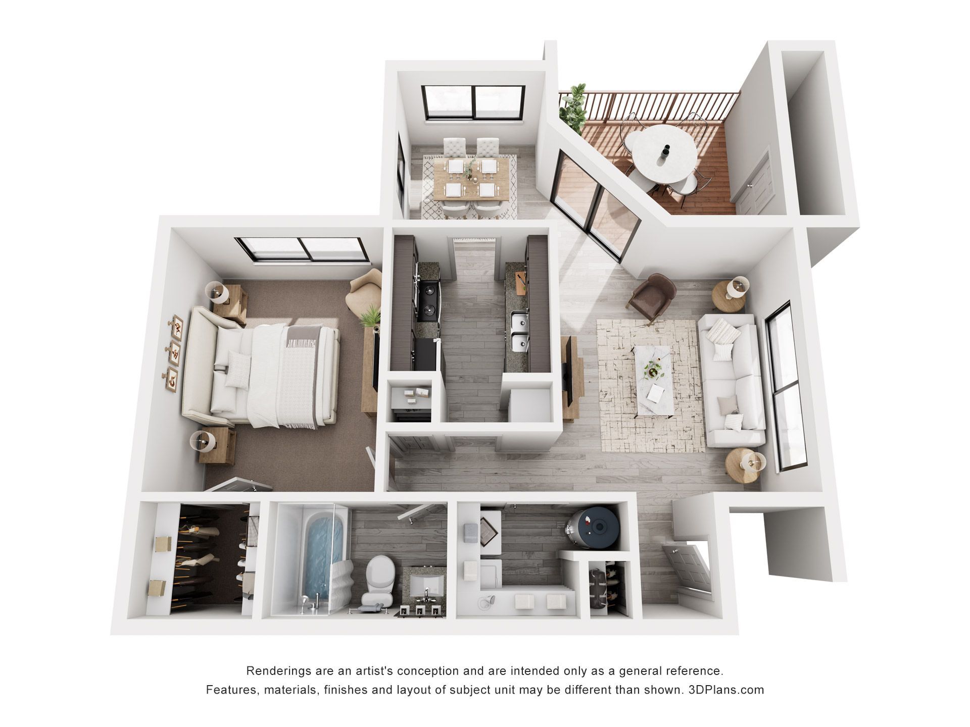 An aerial view of a floor plan of a house.