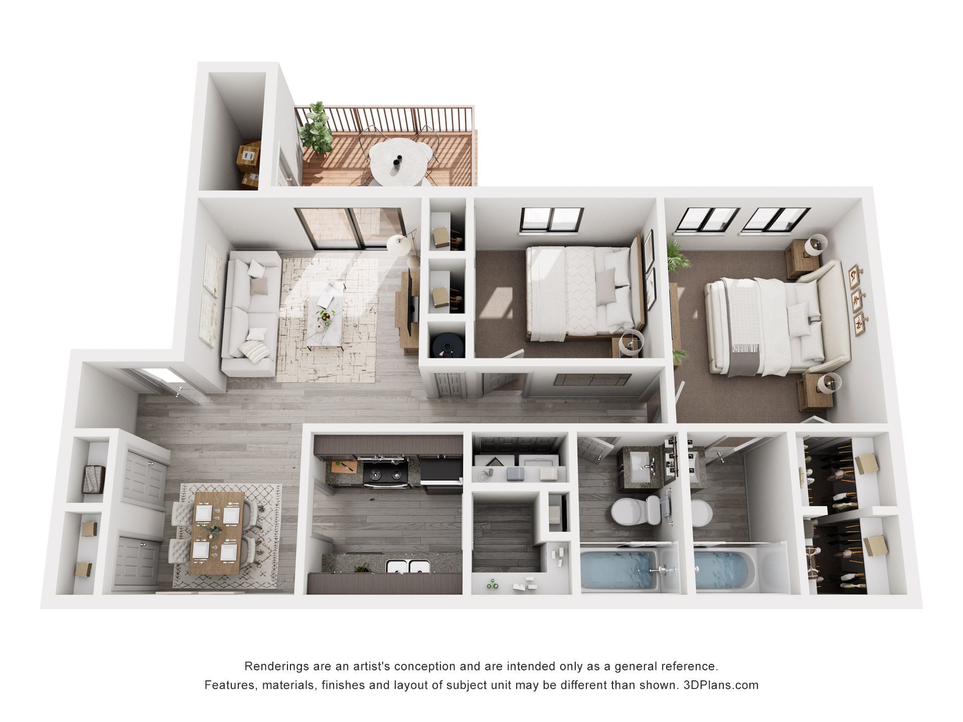An aerial view of a floor plan of a house.