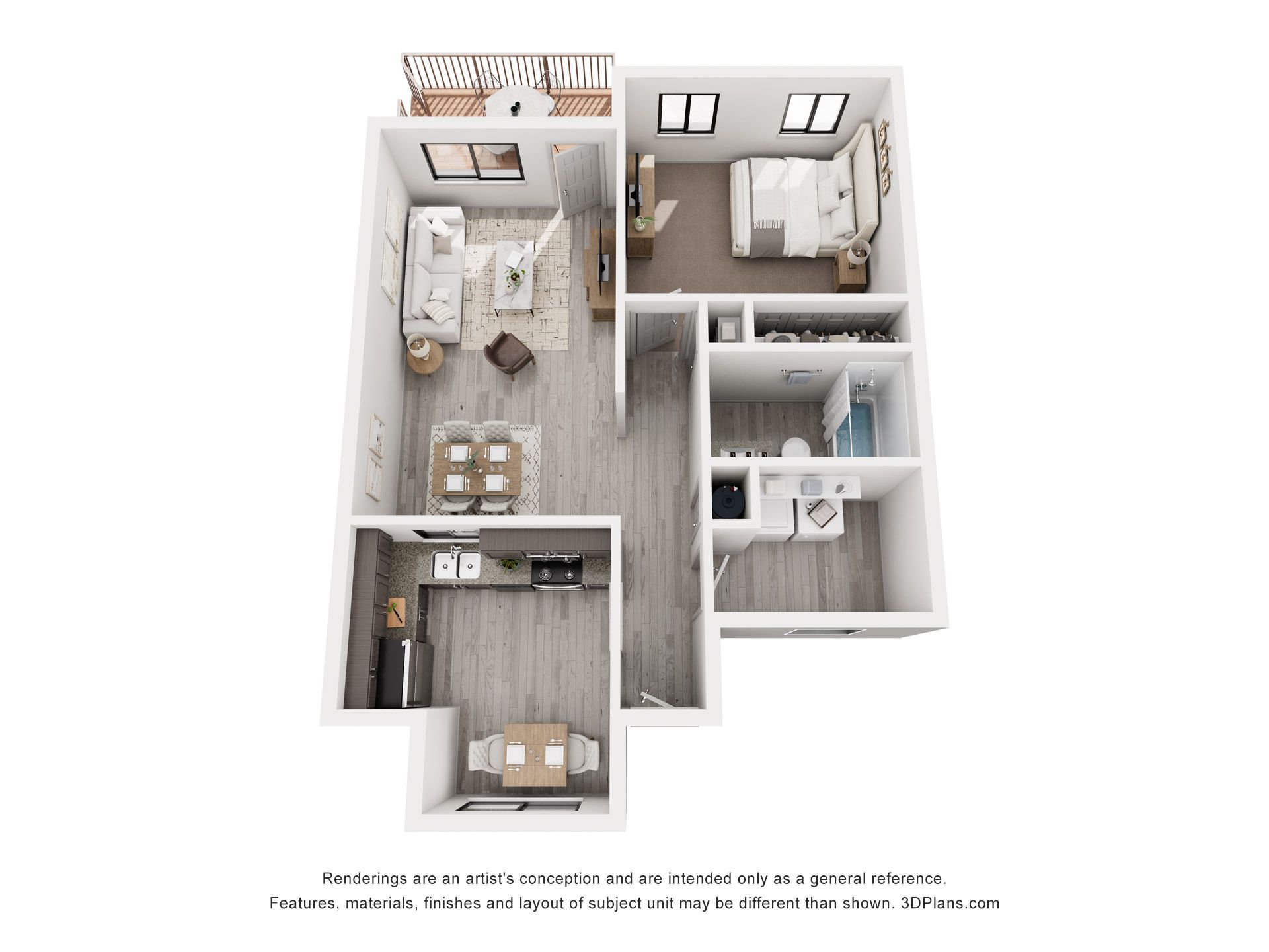 An aerial view of a floor plan of a house.