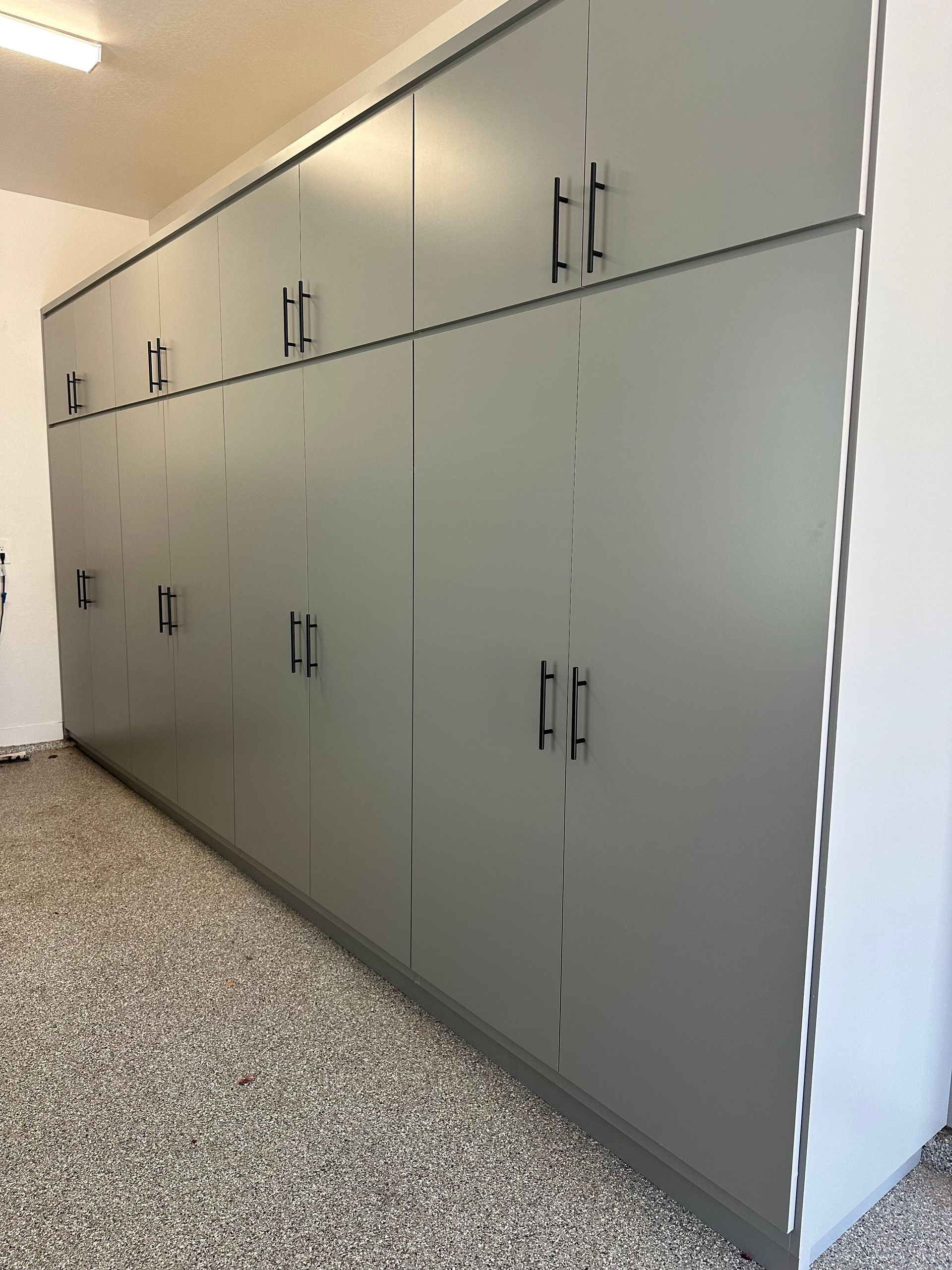 There are a lot of cabinets in this room.