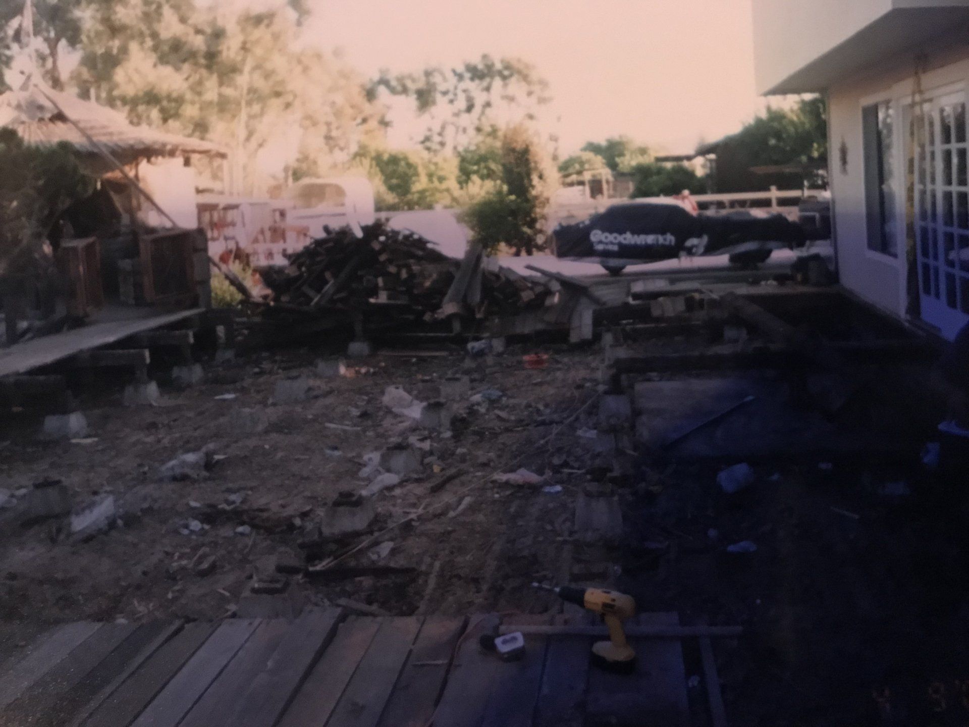 Before photos of the backyard