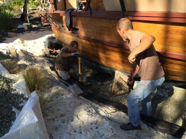 Crew working on the ship
