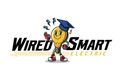 The logo for wired smart electric shows a light bulb wearing a graduation cap.