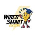 The logo for wired smart electric shows a light bulb wearing a graduation cap.