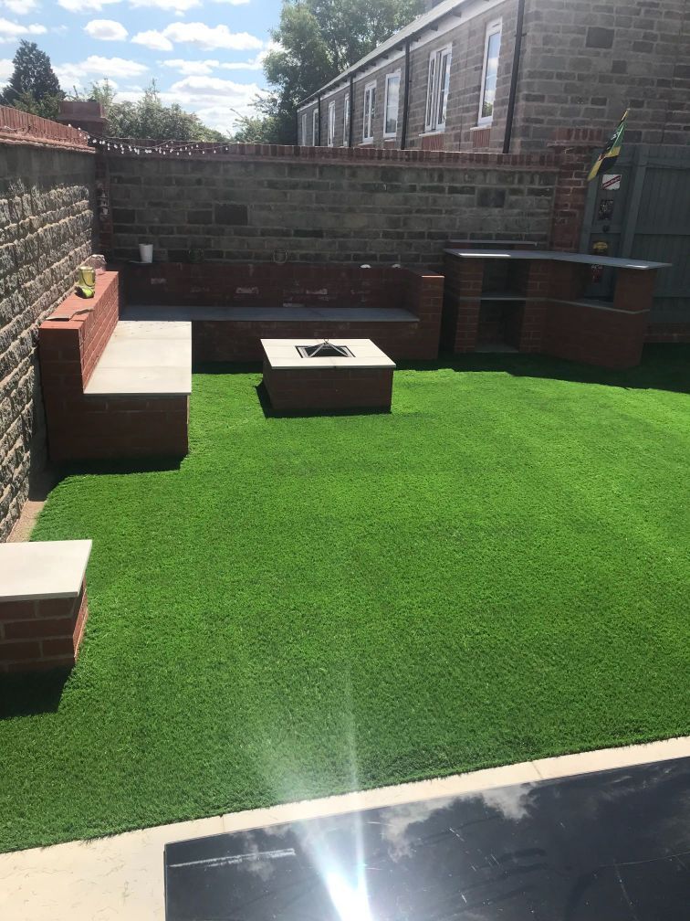 Artificial grass installation in Bristol city centre.