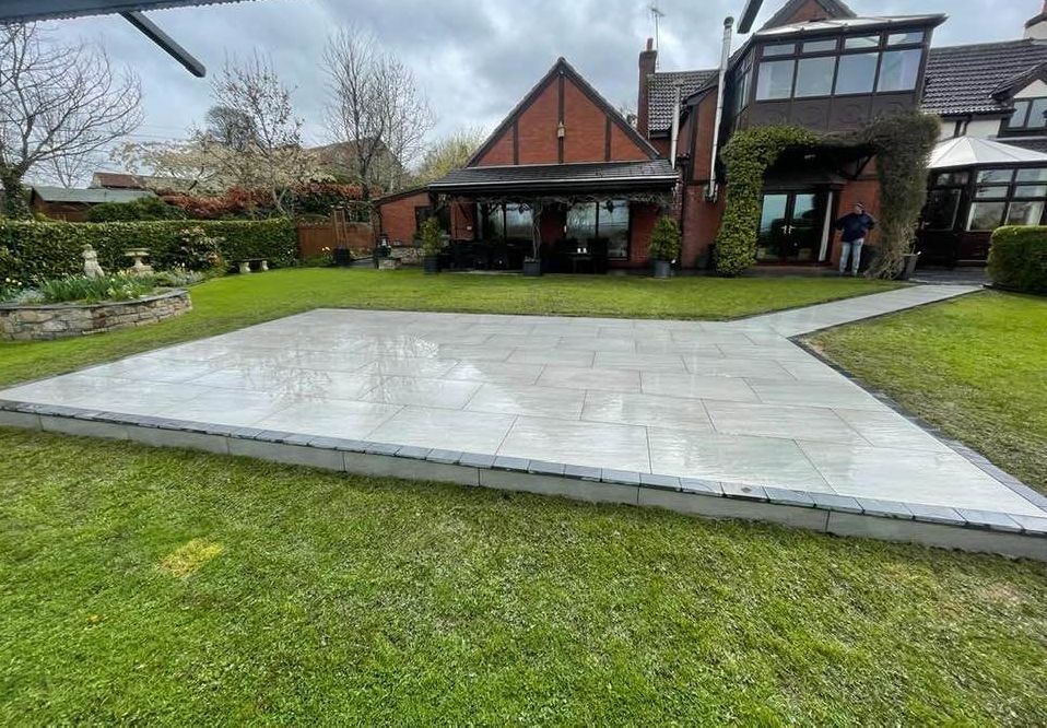 Paving work as a part of a modern landscaping job.