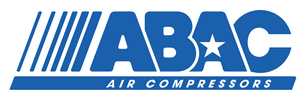 Logo blu ABAC Air Compressors con stella e linee.