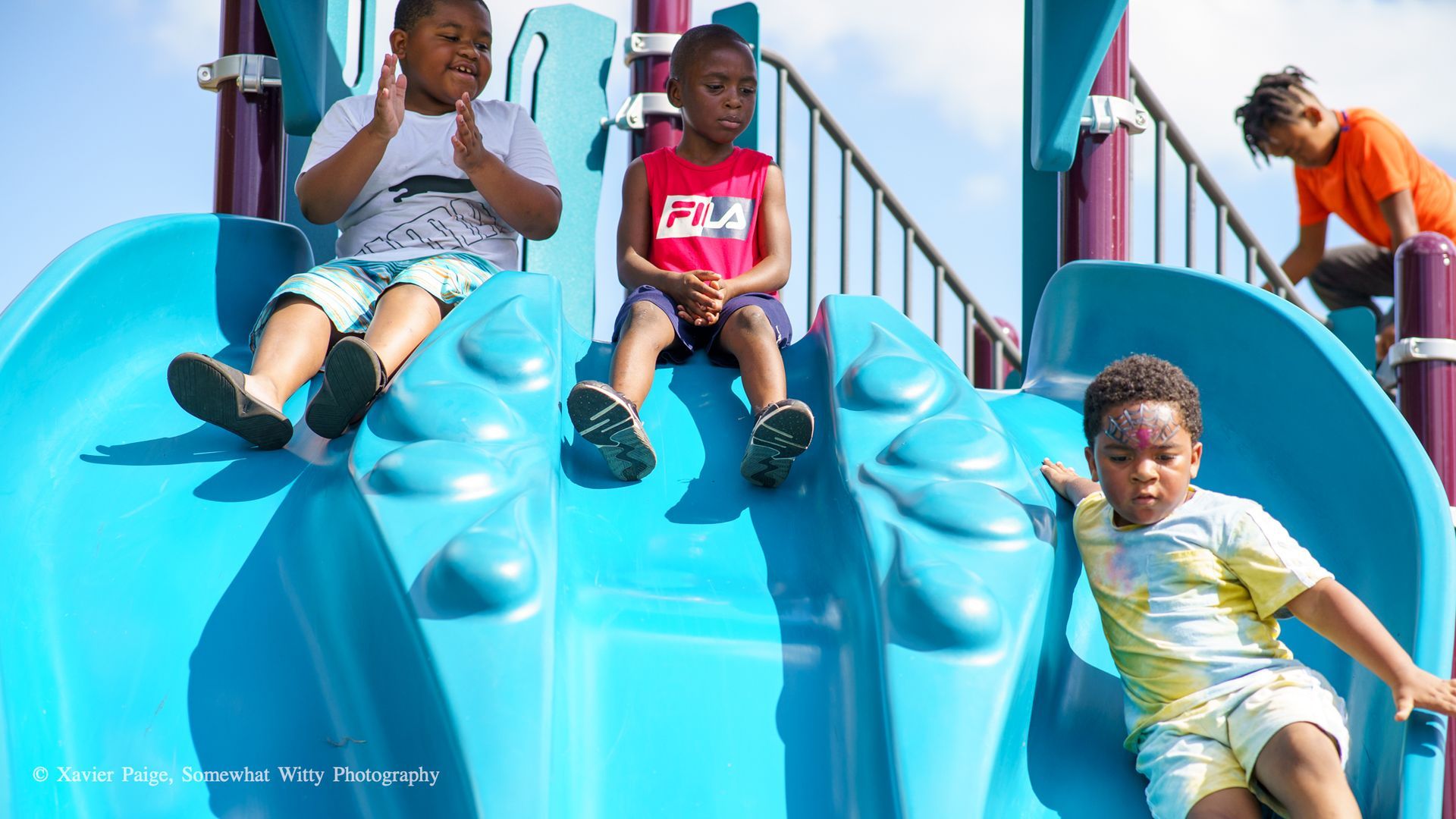 Kids on a slide at Bailey Park