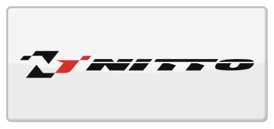 Nitto logo in black and red on a white rectangle.